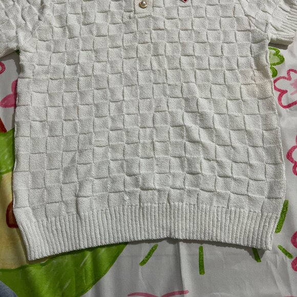 White Casablanca Logo Knit Polo - Picture 4 of 7